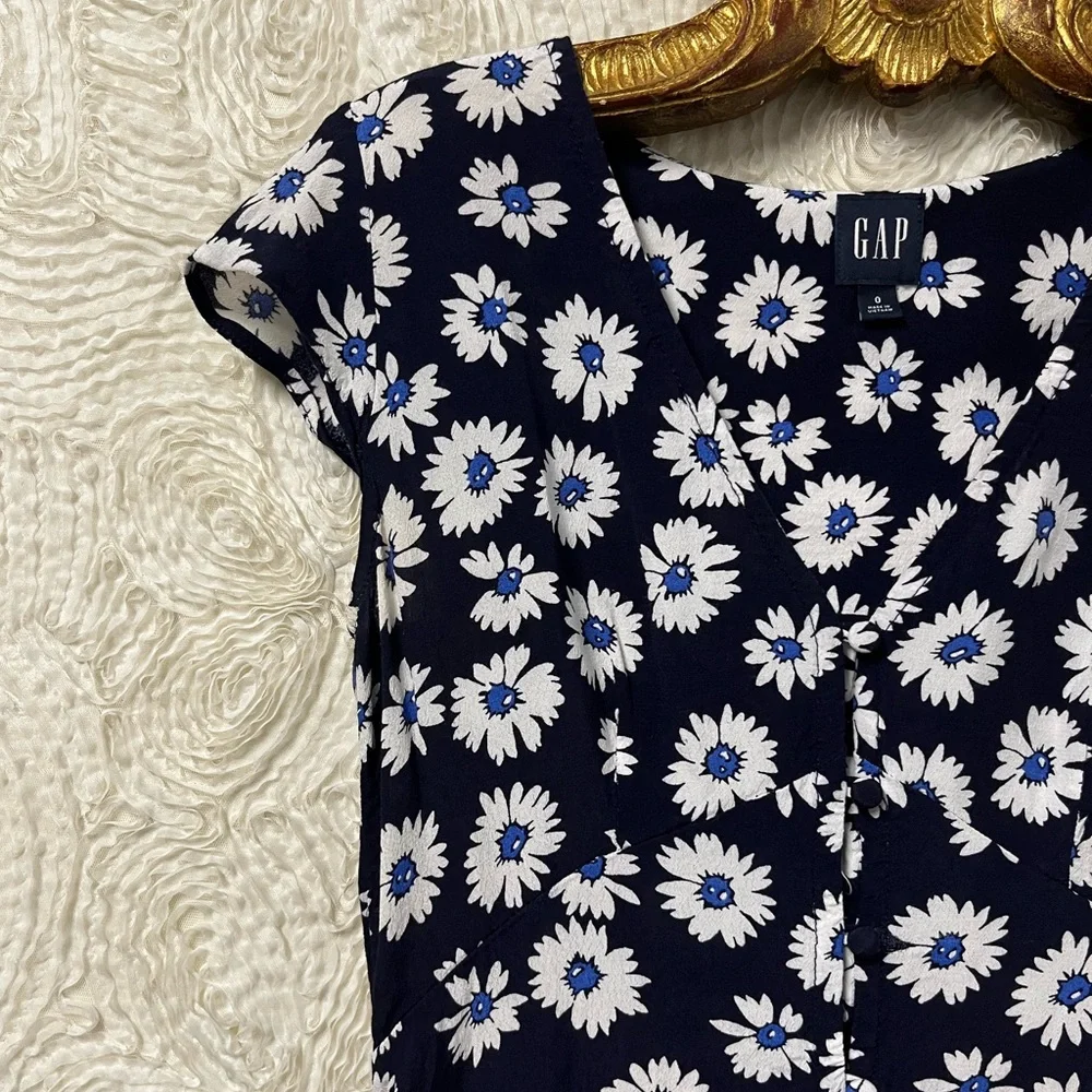 GAP Blue Daisies Slip Day Coquette Mini Girlhood Dress 0 Summer